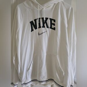 Nike Women's White and Black Hoodie
